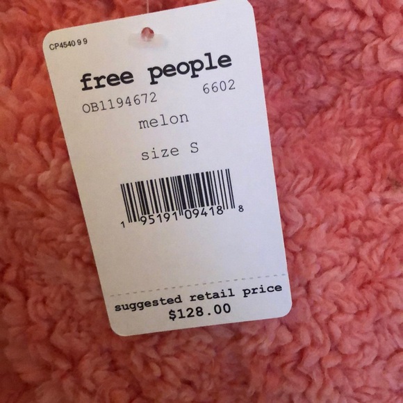NWT Free People Teddy Swing Sherpa Jacket Melon - Picture 3 of 4
